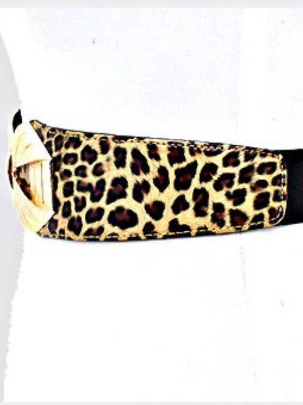 Leopard Print Stretch Belt