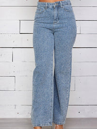 Straight Leg Textured Denim