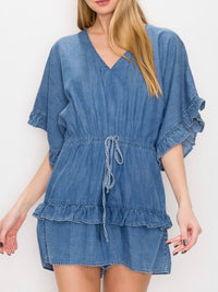 Denim Ruffle Romper