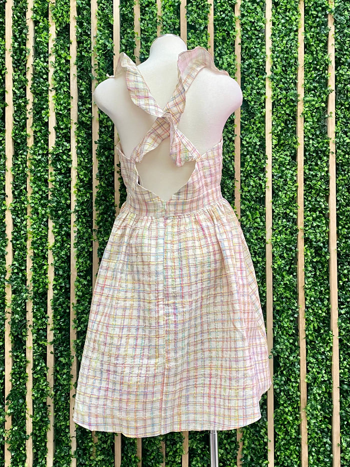 Multicolor Checkered Short Dress