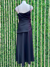 Classy Black One Shoulder Midi Dress