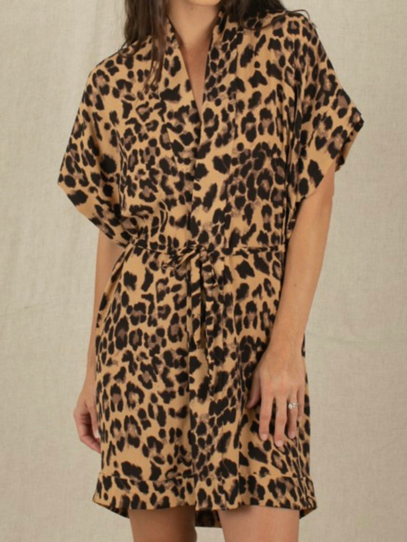 Leopard Kimono Dress