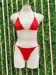 Red Tropical Bikini Set