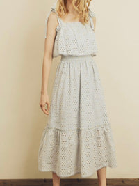 Baby Blue Eyelet  Midi Dress