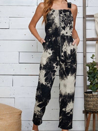 Black Contrast Tie Dye Overall