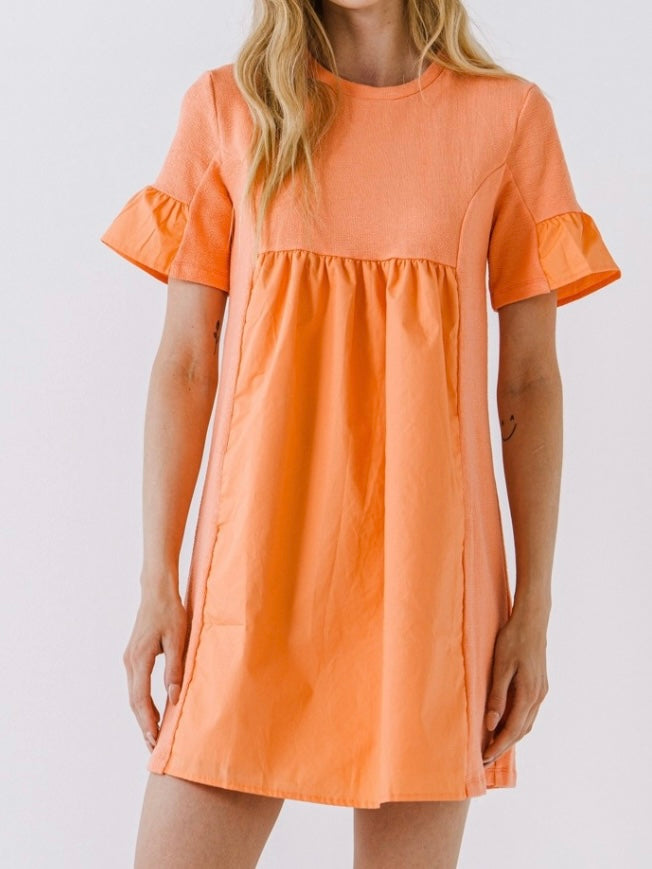 Flutter Sleeve Short Unique Basic Dress