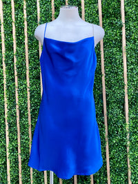 Rhinestone Strap Satin Short Dress