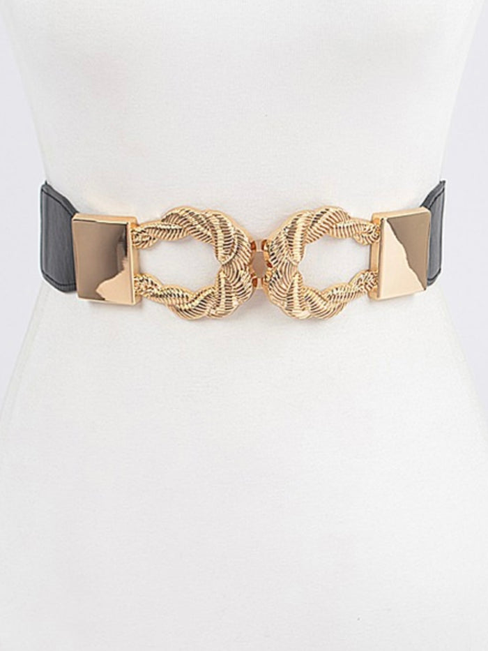 Textured Buckle Elastic Belt