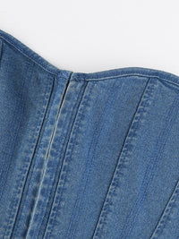 Denim Lace Up Bustier