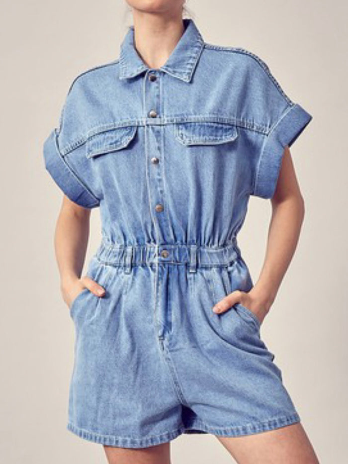 Denim Utility Romper