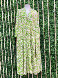 Bright One Size Vine Maxi Dress