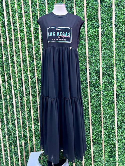 Black Funky Vegas MAxi Dress