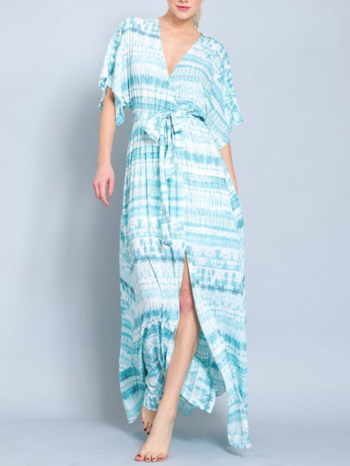 Sea Blue Kimono Maxi