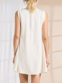 Elegant Cream Satin Cowl Neck SHift Dress