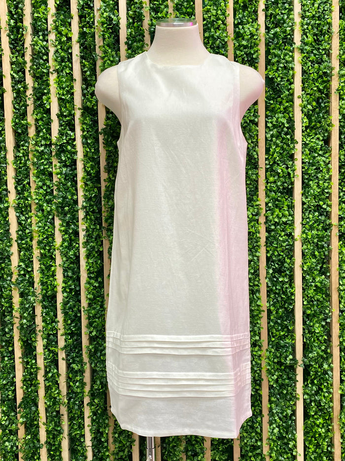 Linen Detail Short Shift Dress