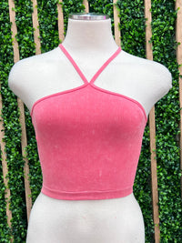Center Split Strap Basic Crop