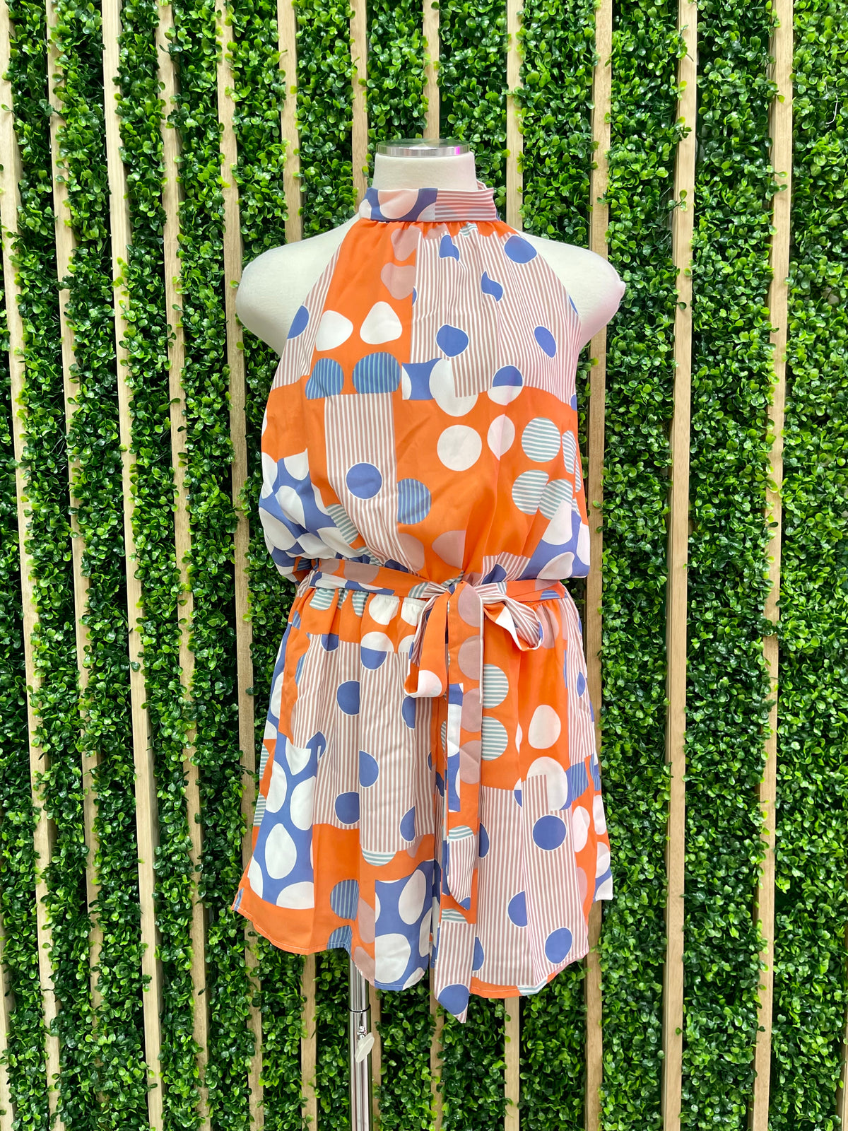 Orange Multi Geo Romper