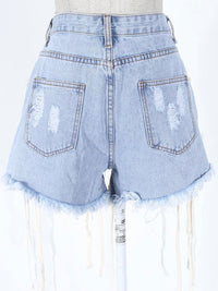 Lace Up Detail Denim Short