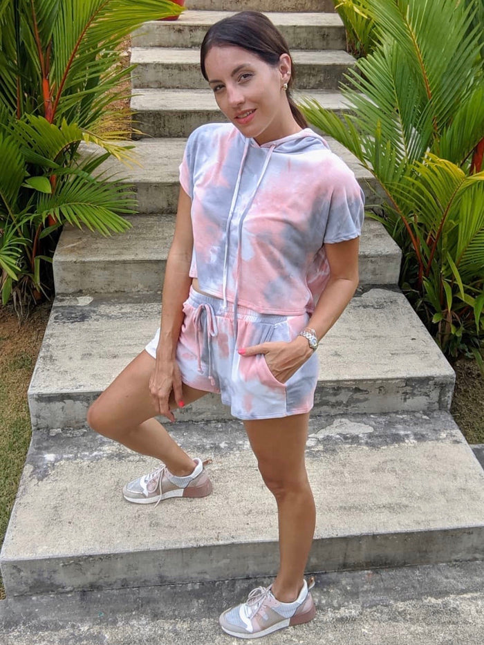 Pink Tie Dye Short Pant Set