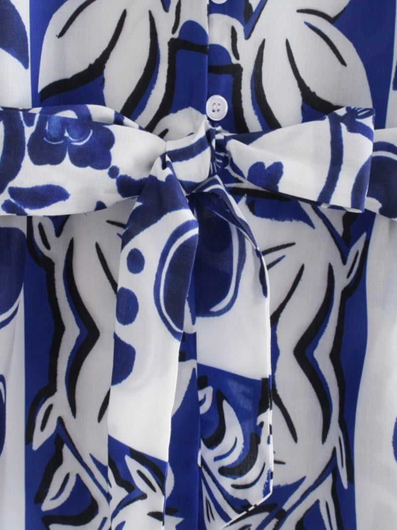 Blue Vine Short Blouse Dress