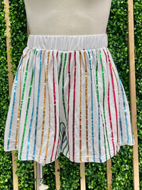 Multi Sequin Striped Short