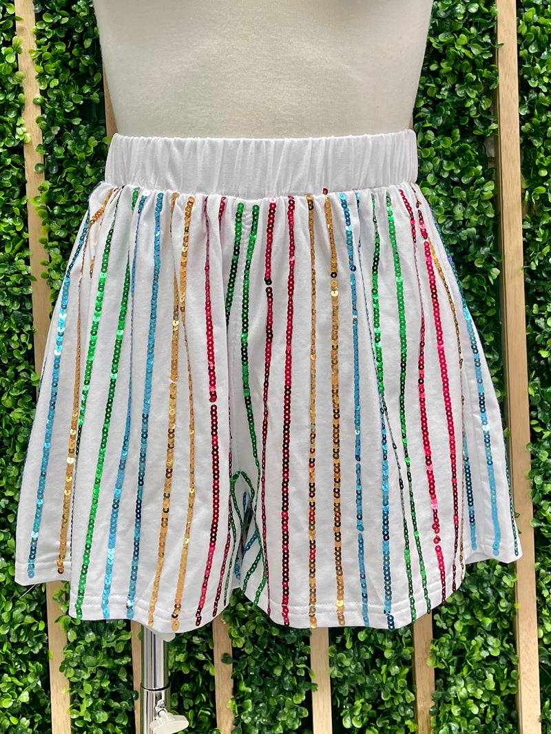 Multi Sequin Striped Short