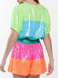 Sequin Happy Birthday Block Bubble Top