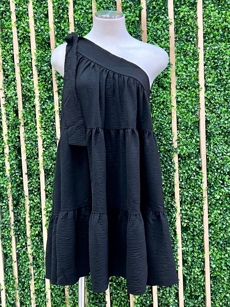 Tiered One Shoulder Short Dress