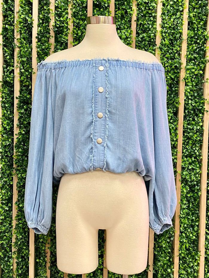 Denim Off Shoulder Top