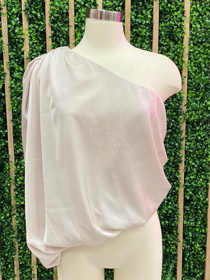Satin Draped One Shoulder Top