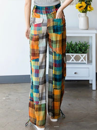 Bright Plaid Wide Leg Pant