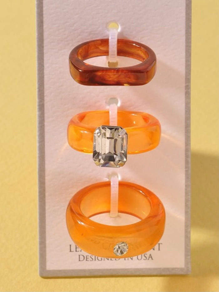 Brown Lucite Stack Rings