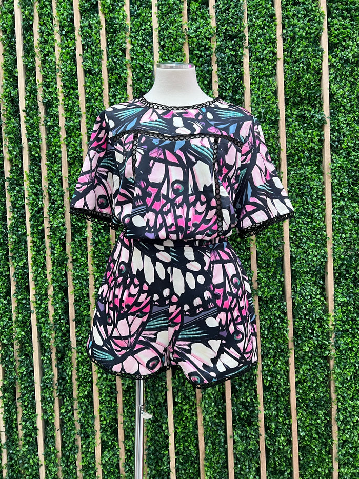 Delicate Green Pink Floral Blouse