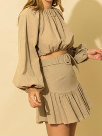 Puff Sleeve Top Skirt Set