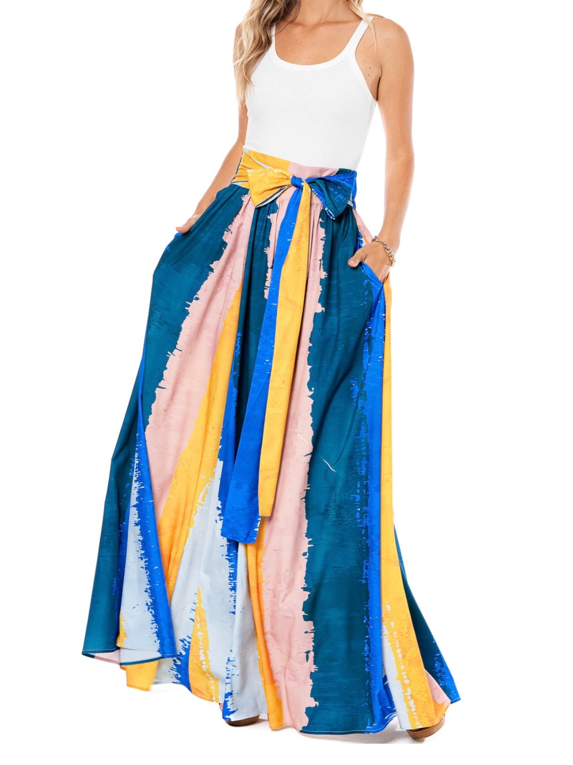 Colorful Paint Strikes Maxi Skirt