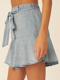 Denim Swiss Dot Skort