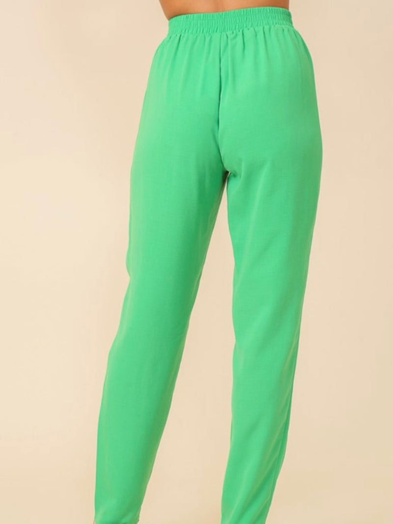 Elastic High Waisted Pants