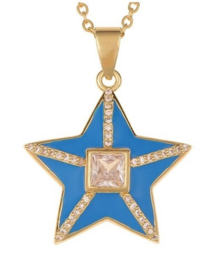 Zirconia Studded Star Necklace