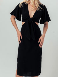 Black Cutout Midi Dress