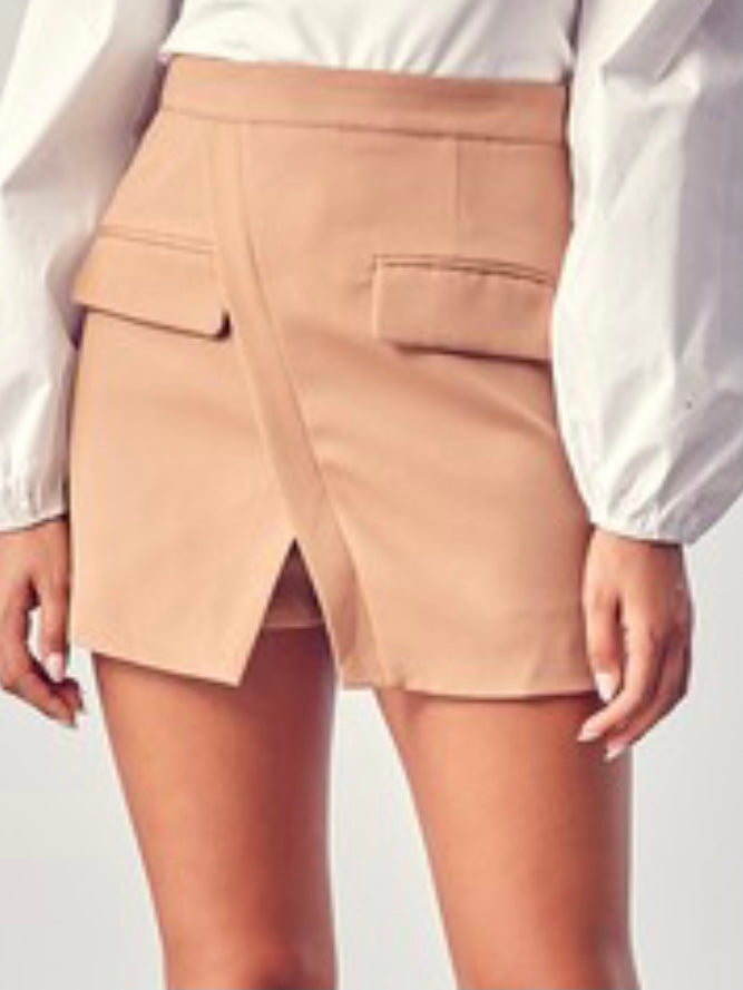 Pocket Detail Fitted Skort