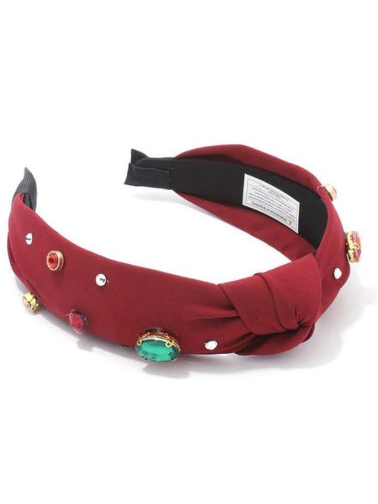 Burgundy Jeweled Headband
