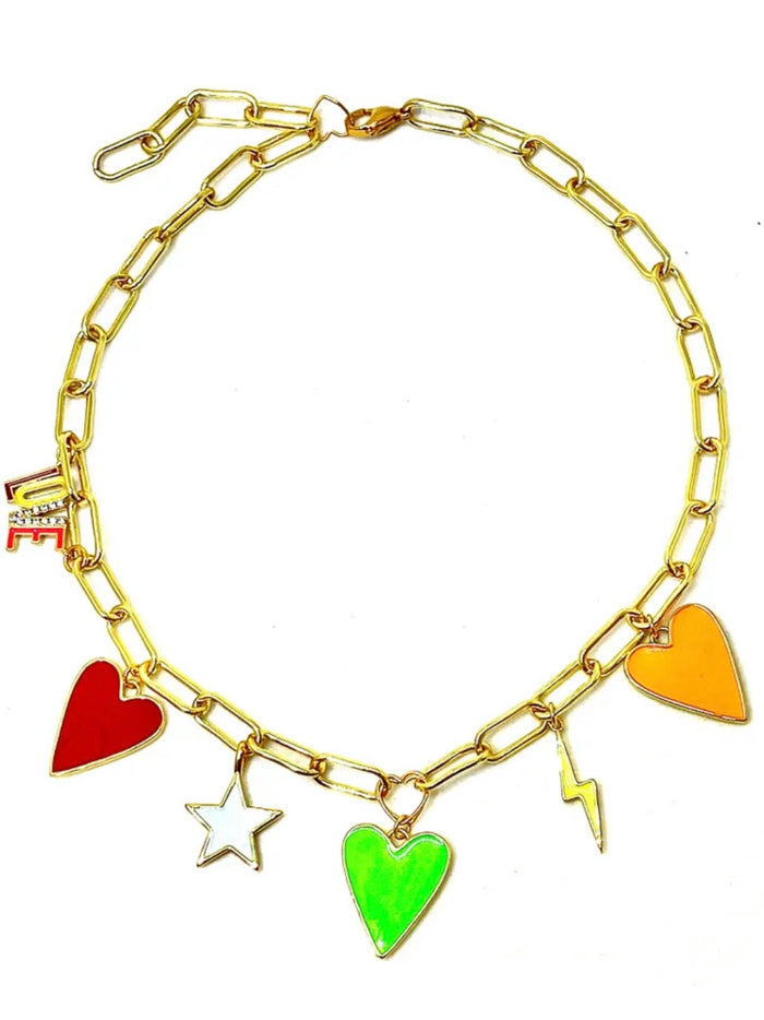 Hope Peace Love Color Explosion Necklace