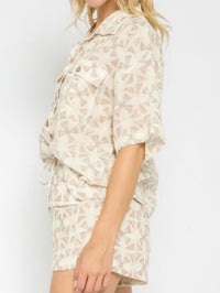 Cream Kaleidoscope Short Pant Set