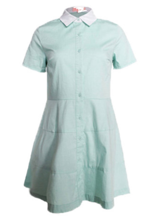 Mint Collar Short Dress