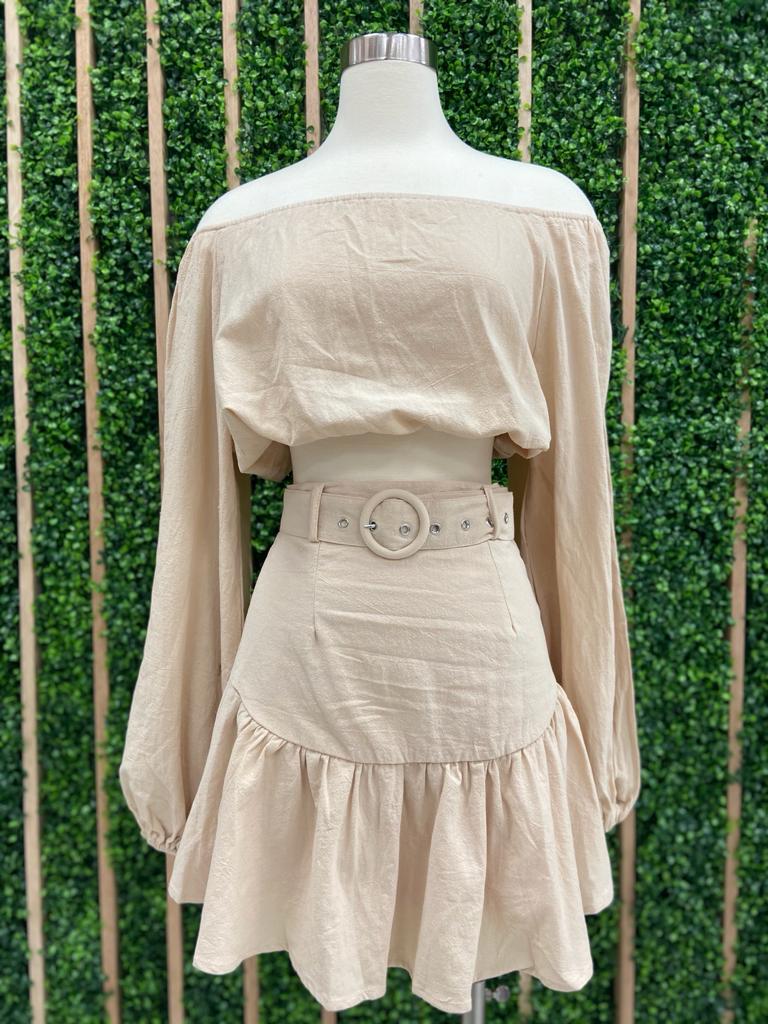 Puff Sleeve Top Skirt Set