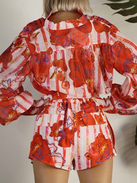 Delicate Red Floral Short