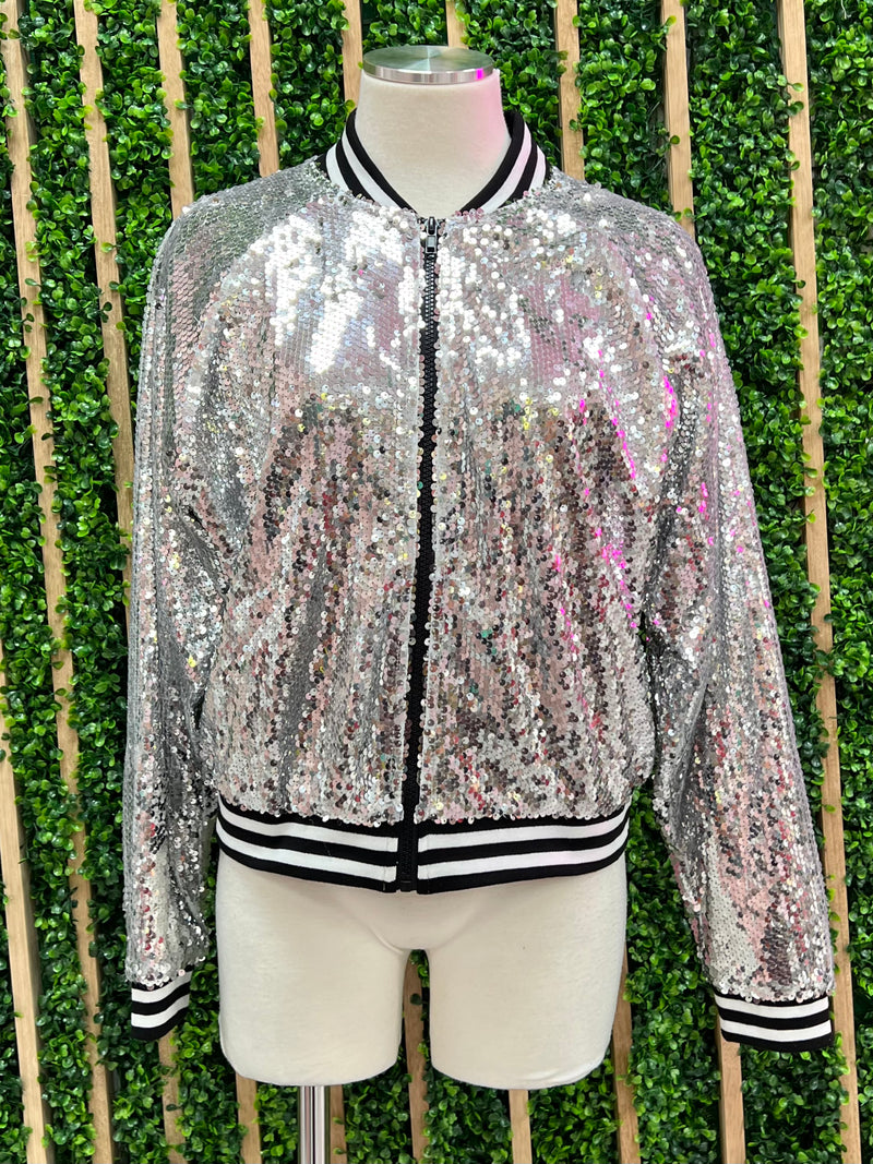 Track Trim Sequin Jacket