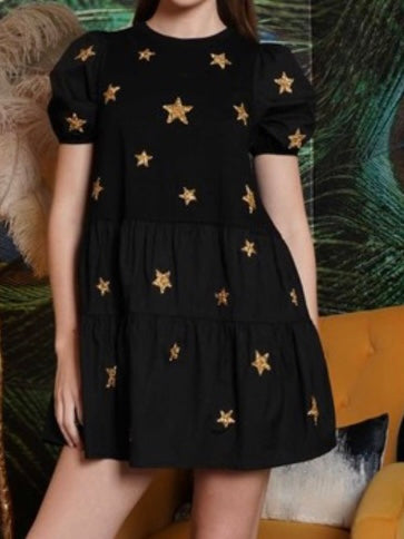 Gold Star Short Dress