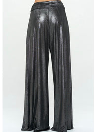 Wide Leg Metallic Pants