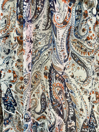 Ivory Blue Paisley Maxi Dress